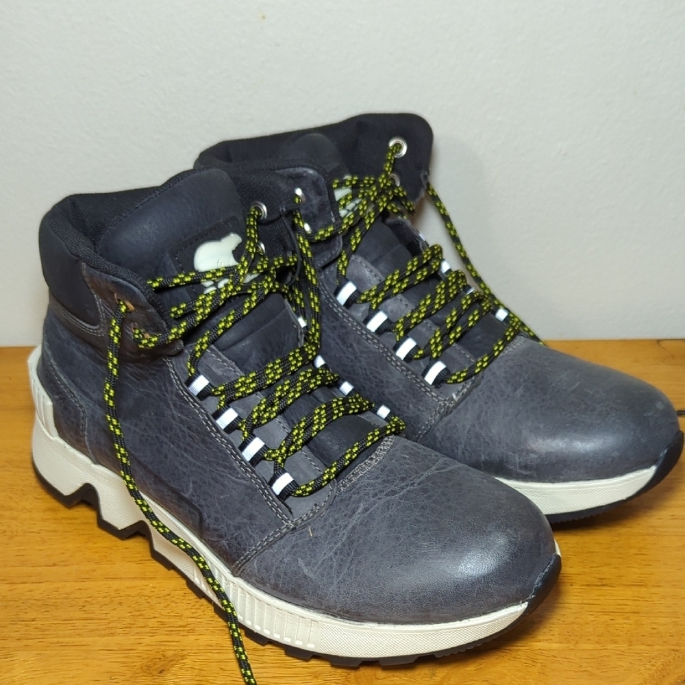 Sorel Mac Hill Mid Leather Hiking Boot Black Waterproof Outdoor Men's Size 7